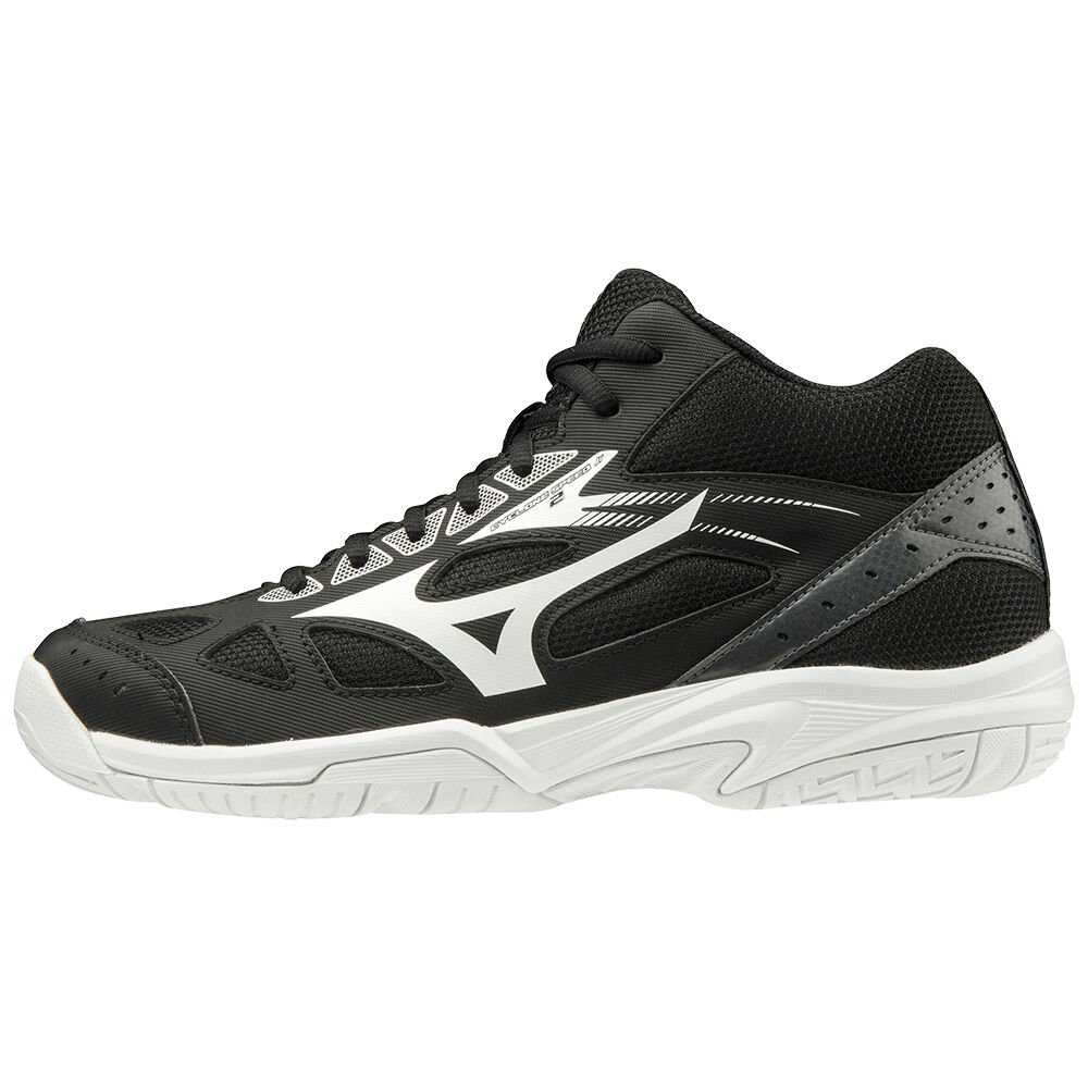 Mizuno Cyclone Speed 2 Mid - Bayan Voleybol Ayakkabısı - Siyah/Beyaz/Koyu Gri Türkiye (KBEMRT-390)